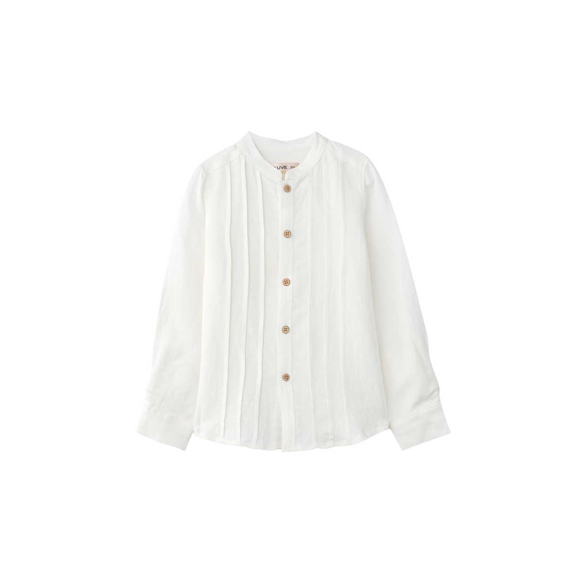 Pintuck Dress Shirt With Mao Collar