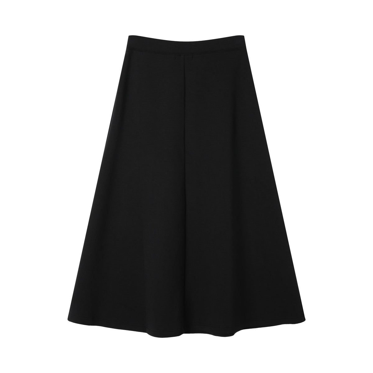 A-Line Midi Skirt With Elastic Waist
