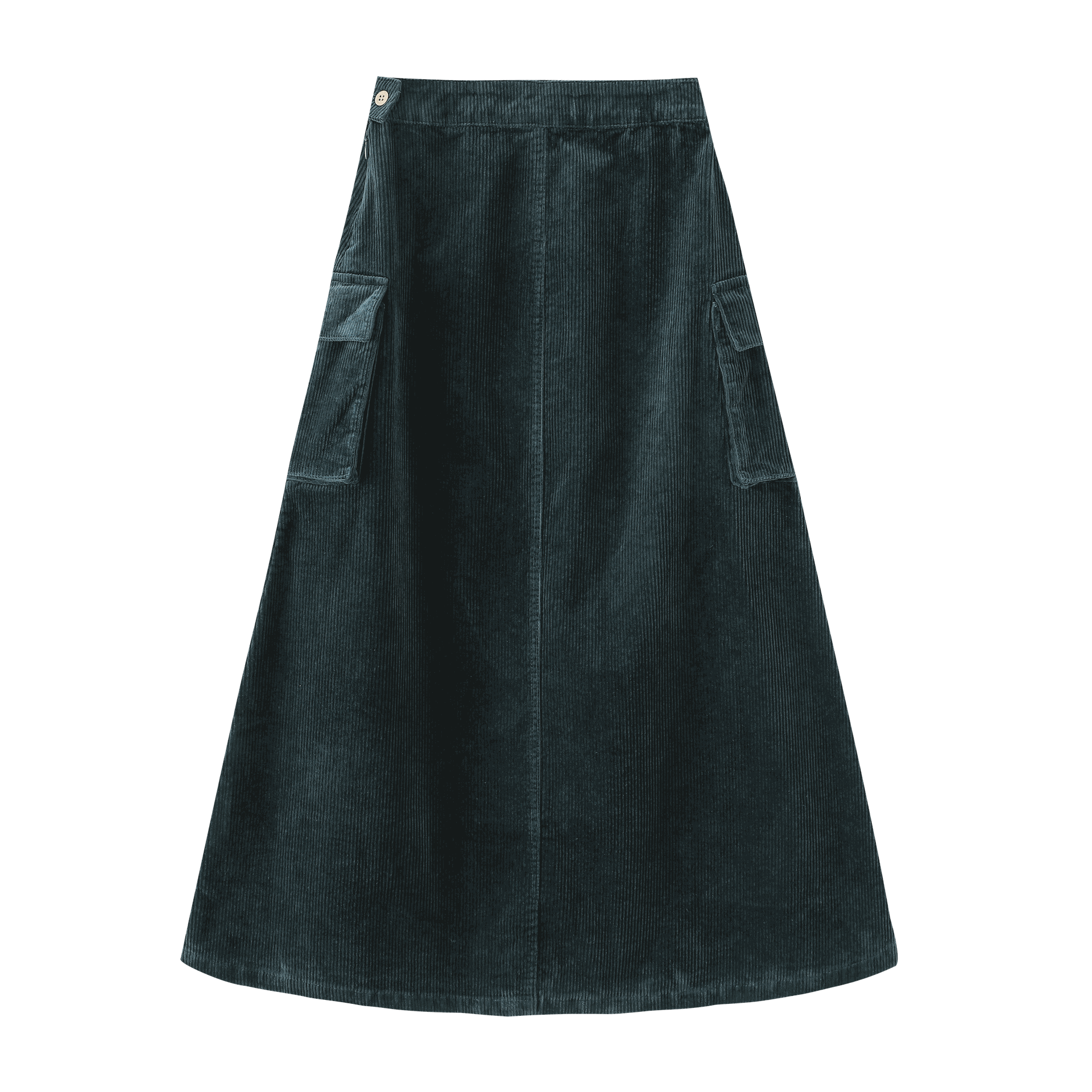 Corduroy Skirt With Side Pockets