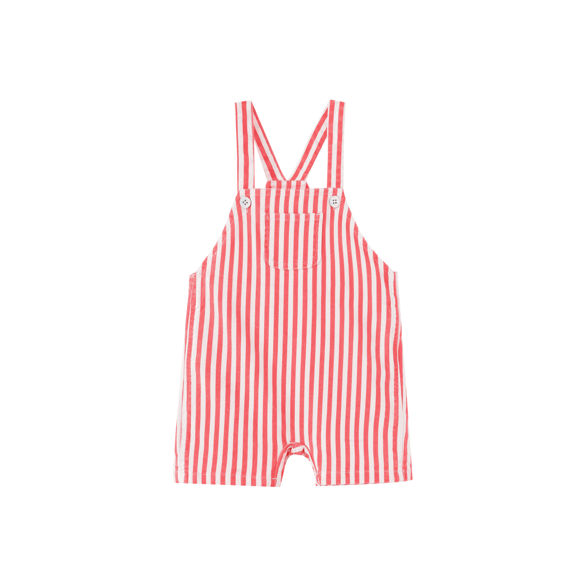 Striped Shortall With Center Pocket