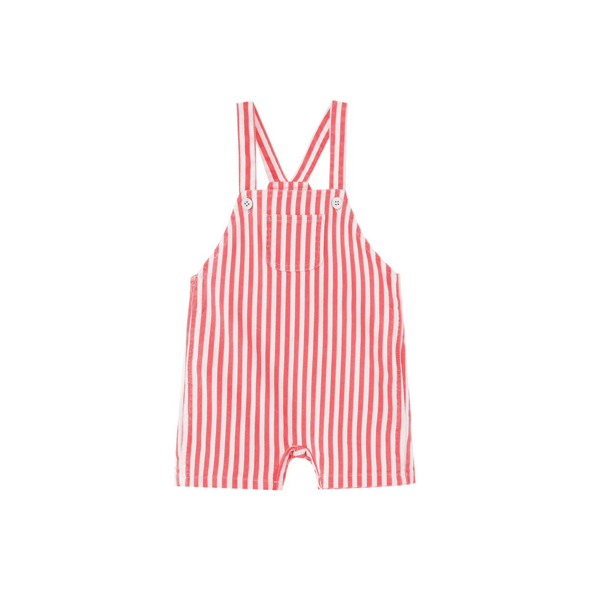 Striped Shortall With Center Pocket