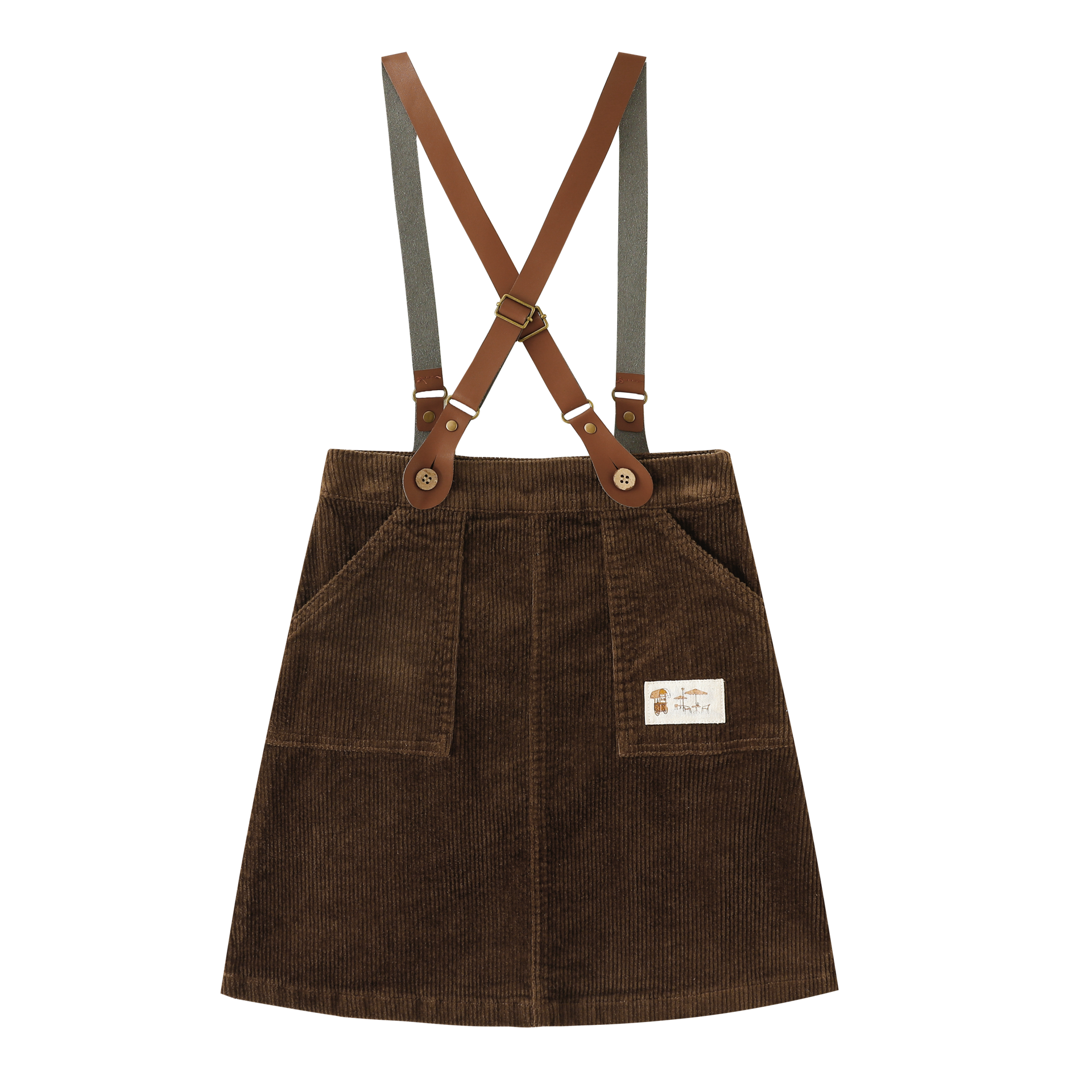 Corduroy Suspender Skirt