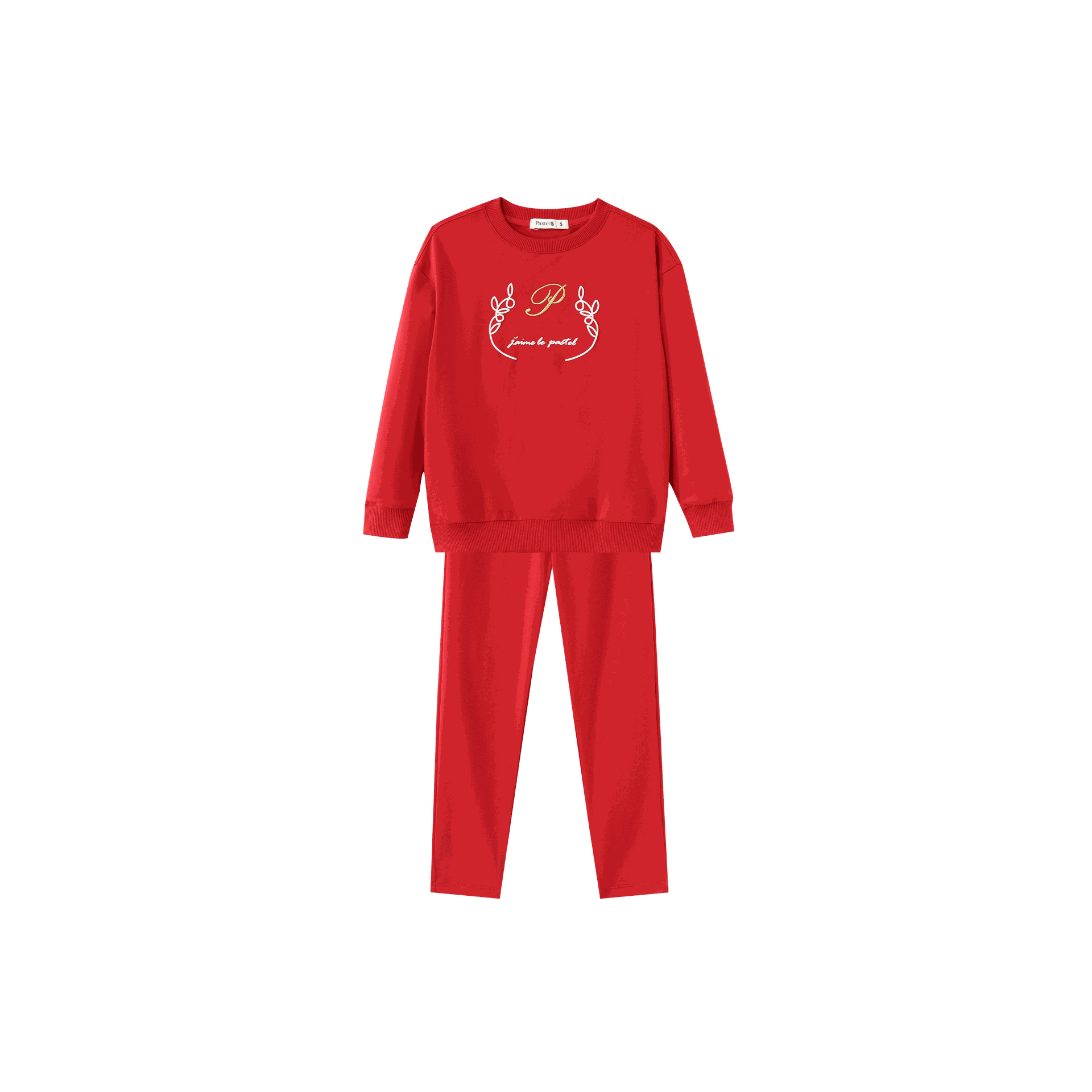 Pajama Set With Center Embroidery