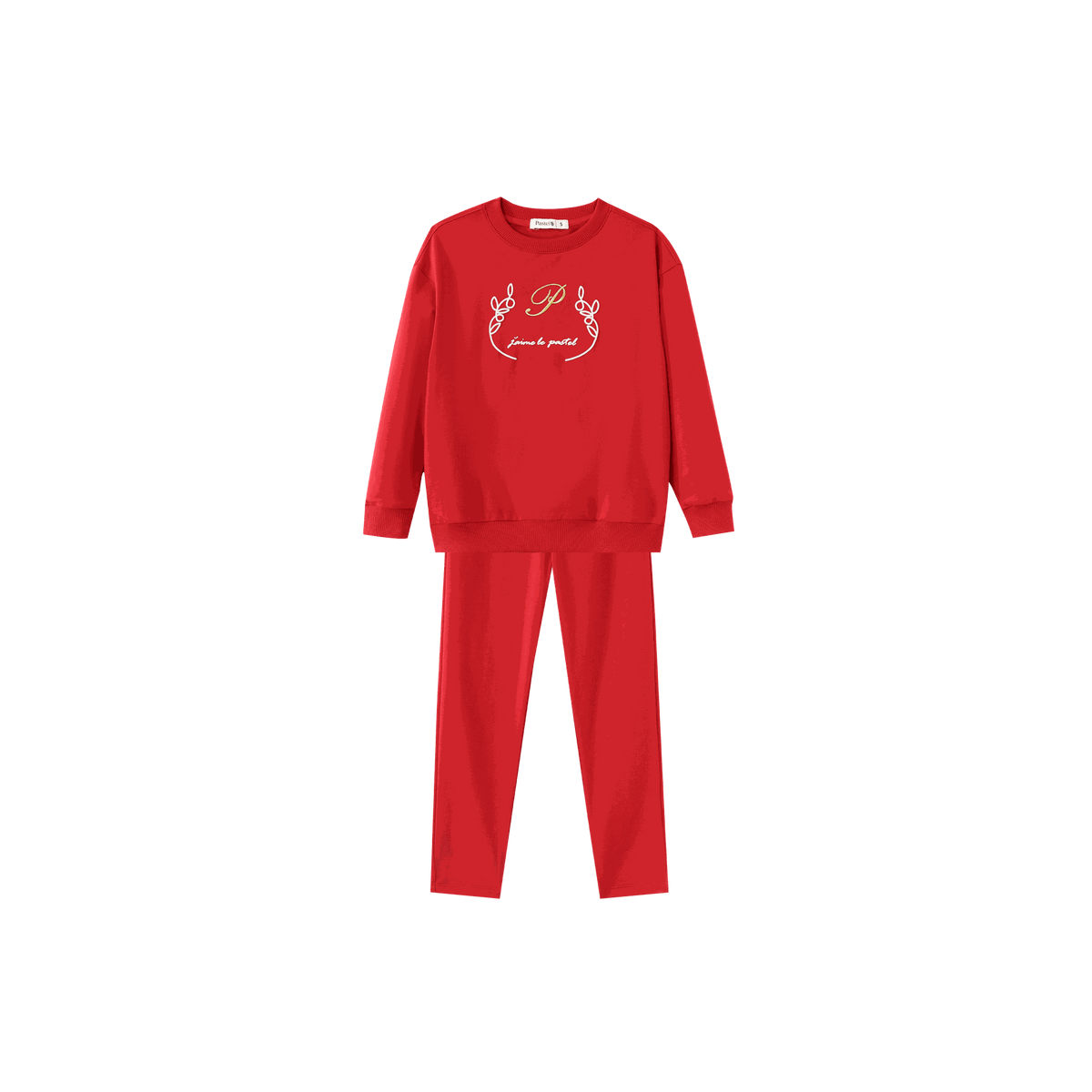 Pajama Set With Center Embroidery