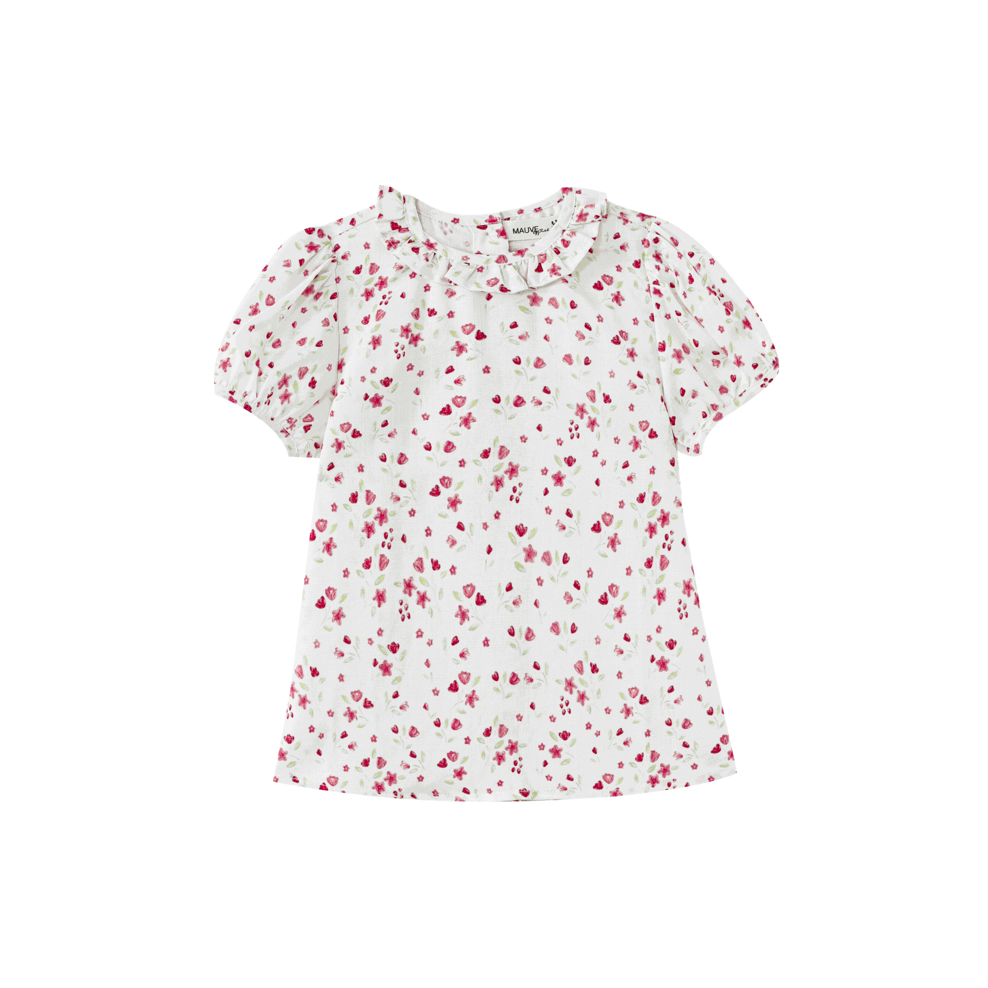 Ruffle Collar Floral Blouse