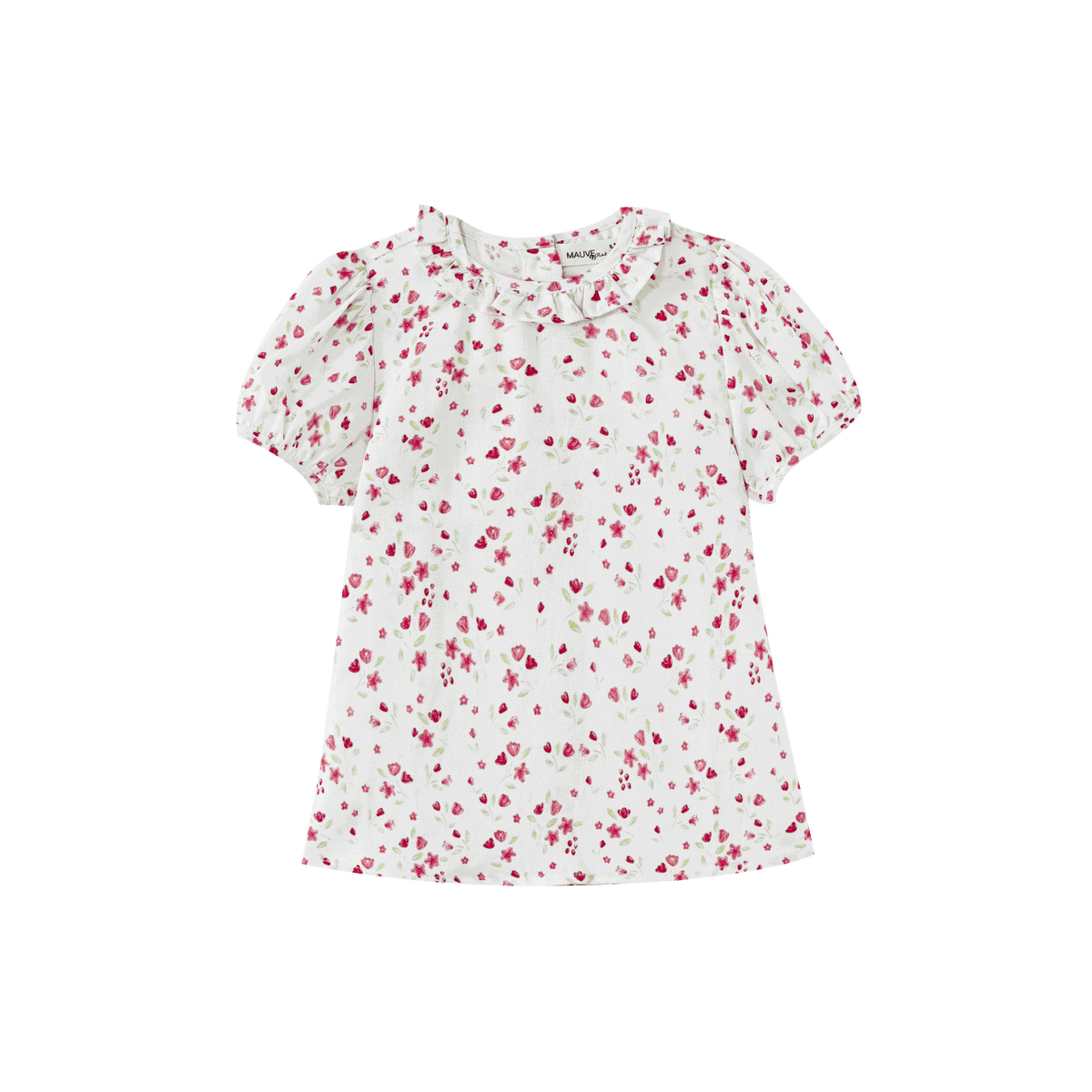 Ruffle Collar Floral Blouse