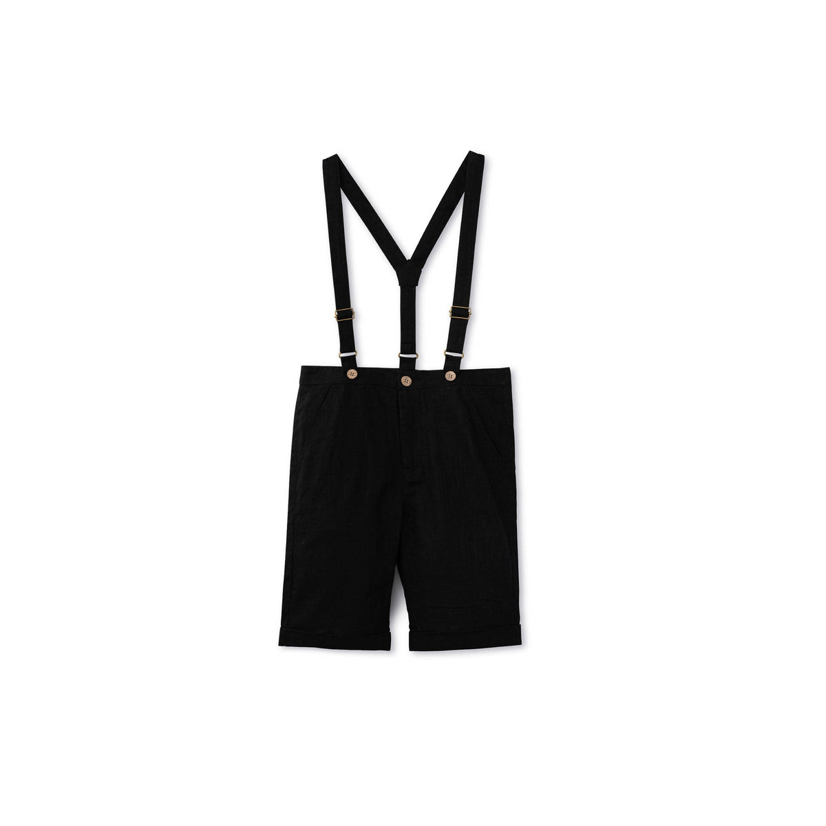 Short Suspender Linen Pants