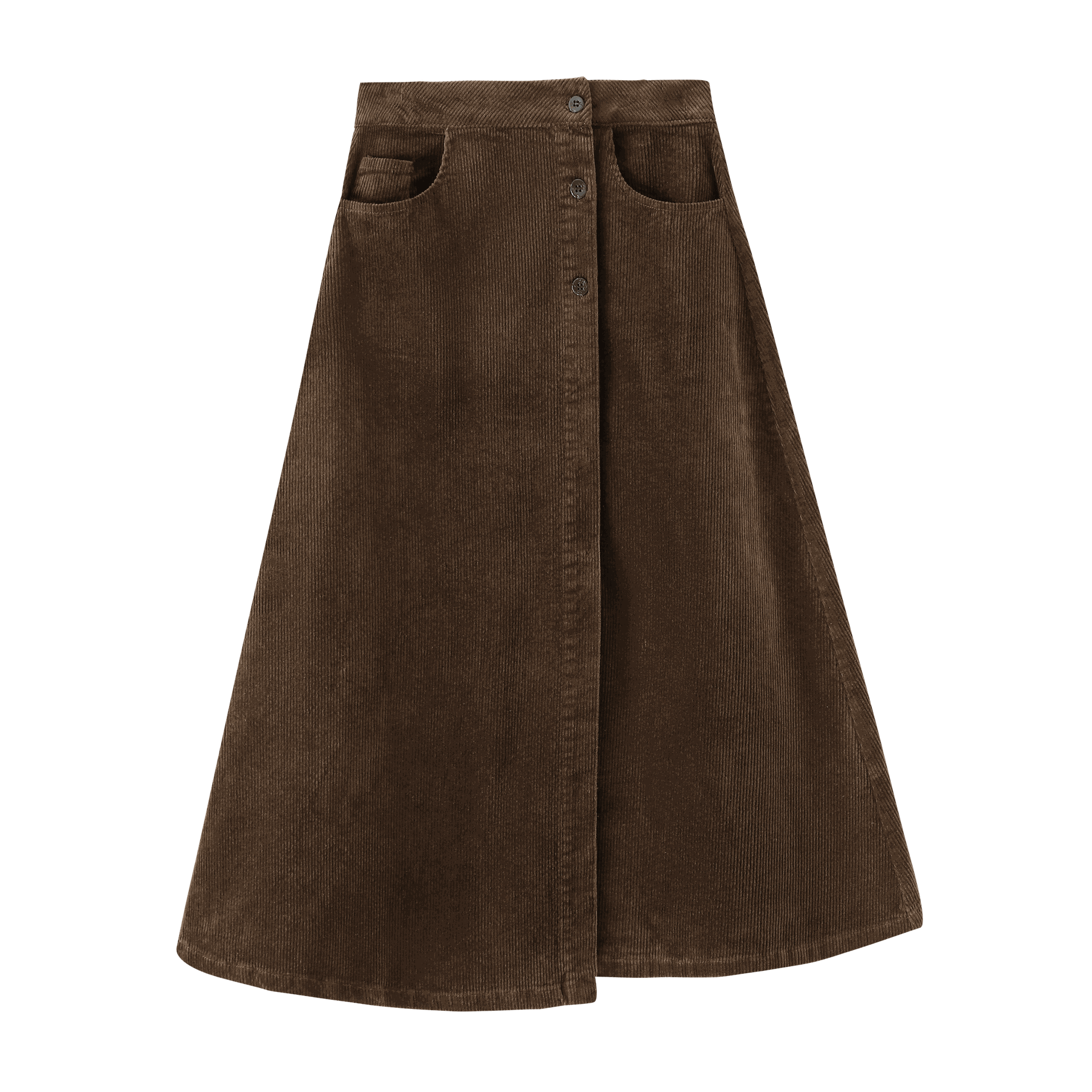 Button Down Corduroy Skirt