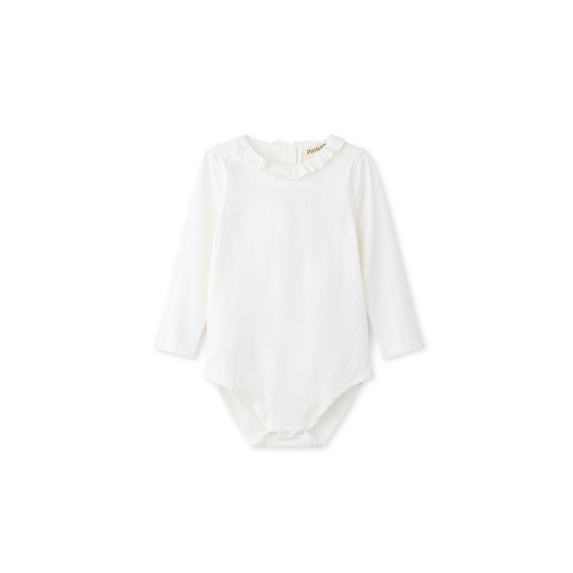 Long Sleeve Onesie With Ruffle Neck