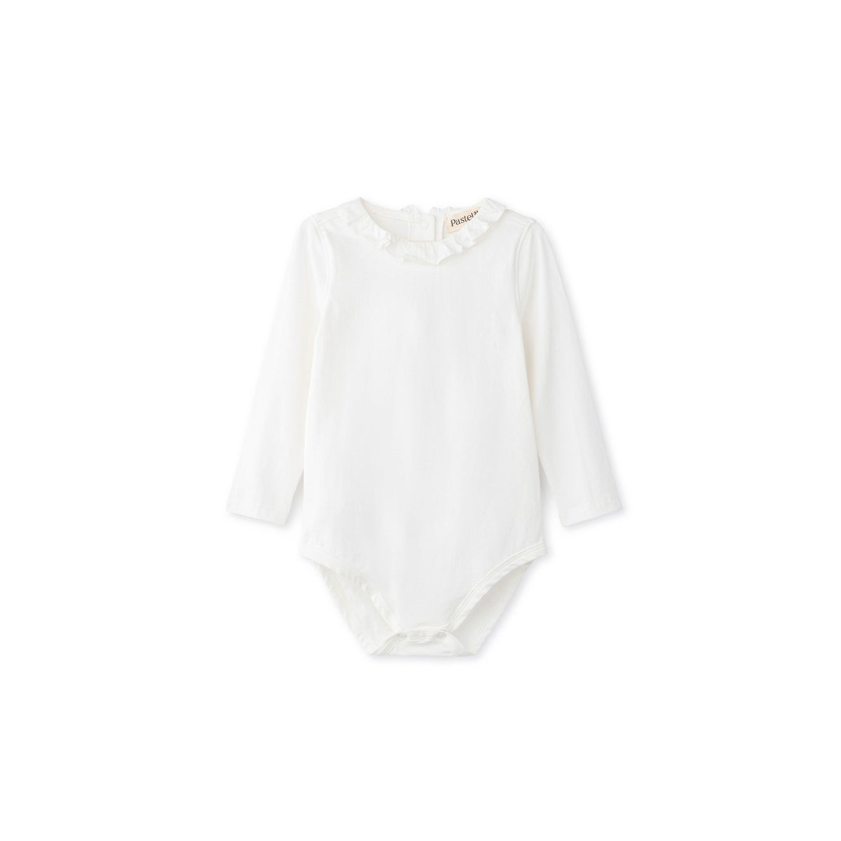 Long Sleeve Onesie With Ruffle Neck