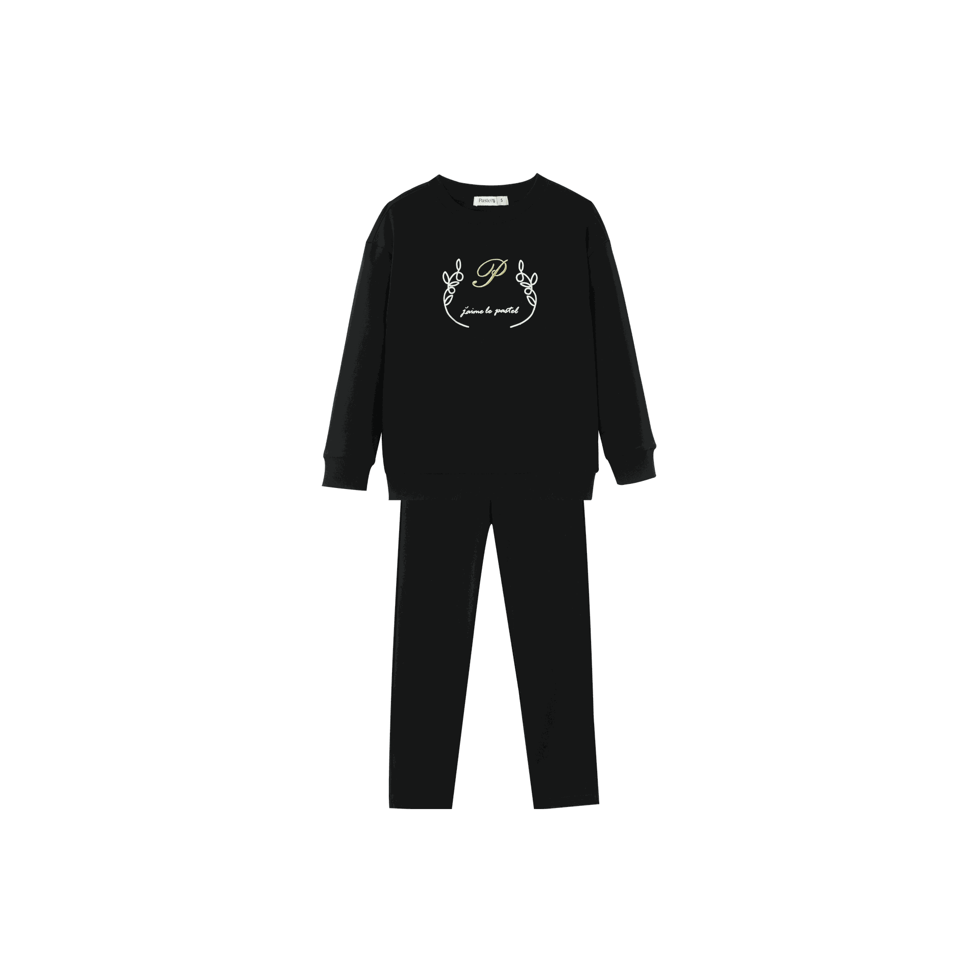 Pajama Set With Center Embroidery