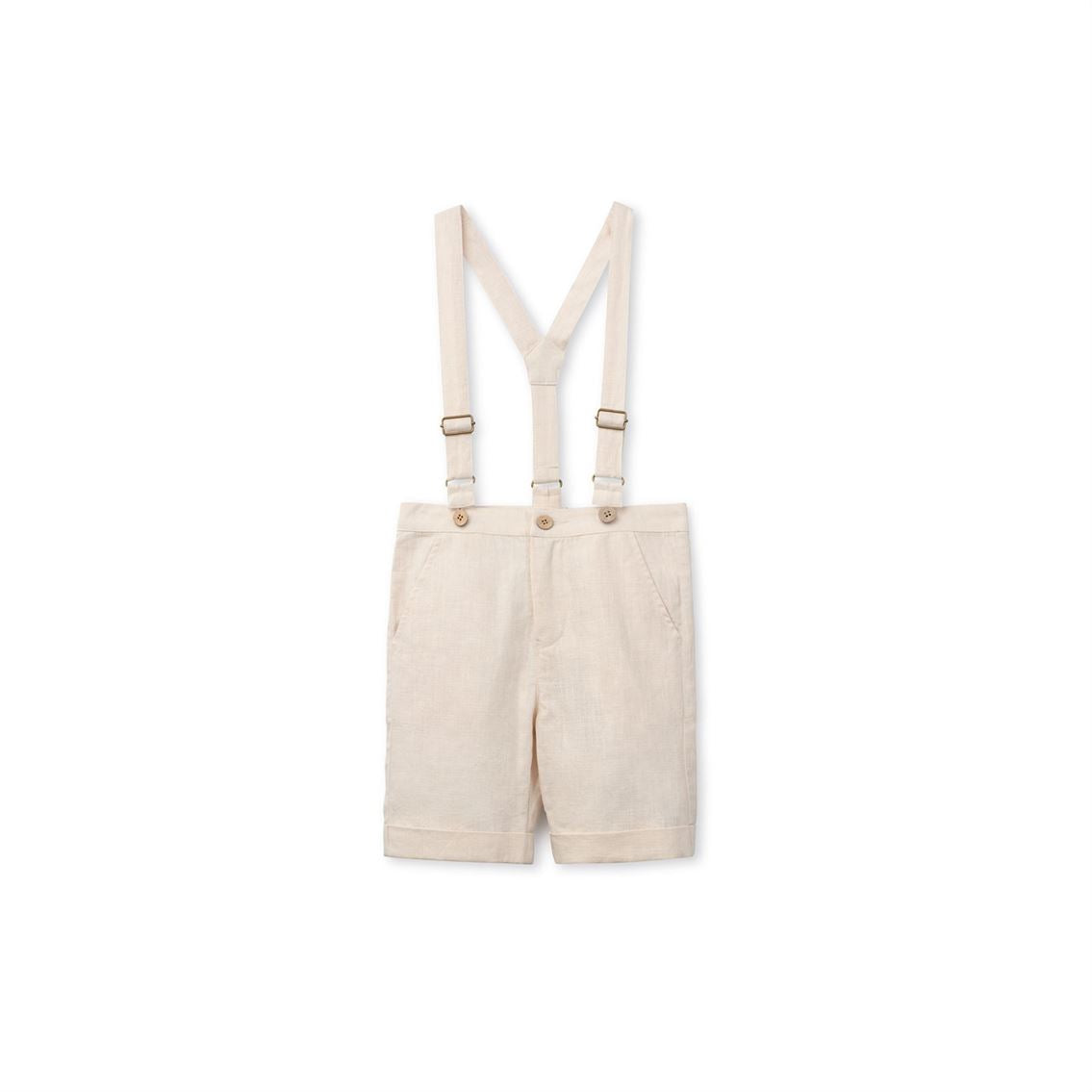 Short Suspender Linen Pants