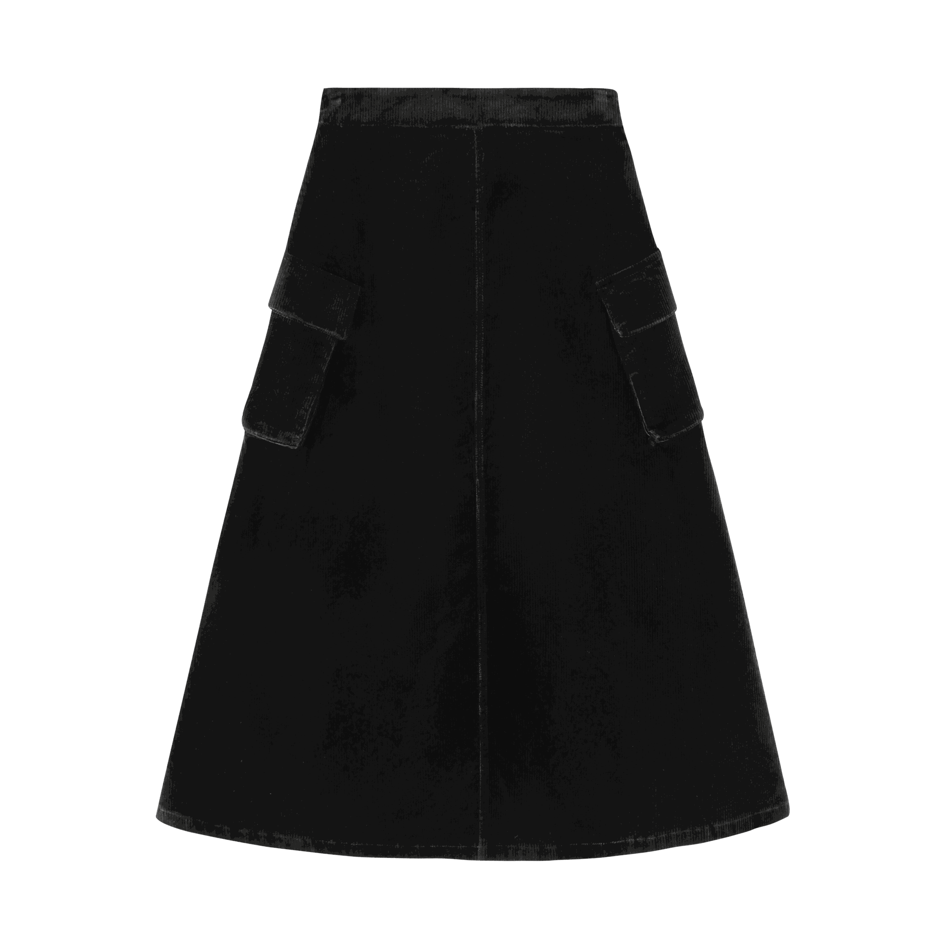 Corduroy Skirt With Side Pockets