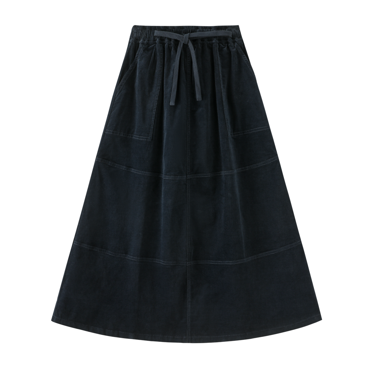 Corduroy Skirt With Tie