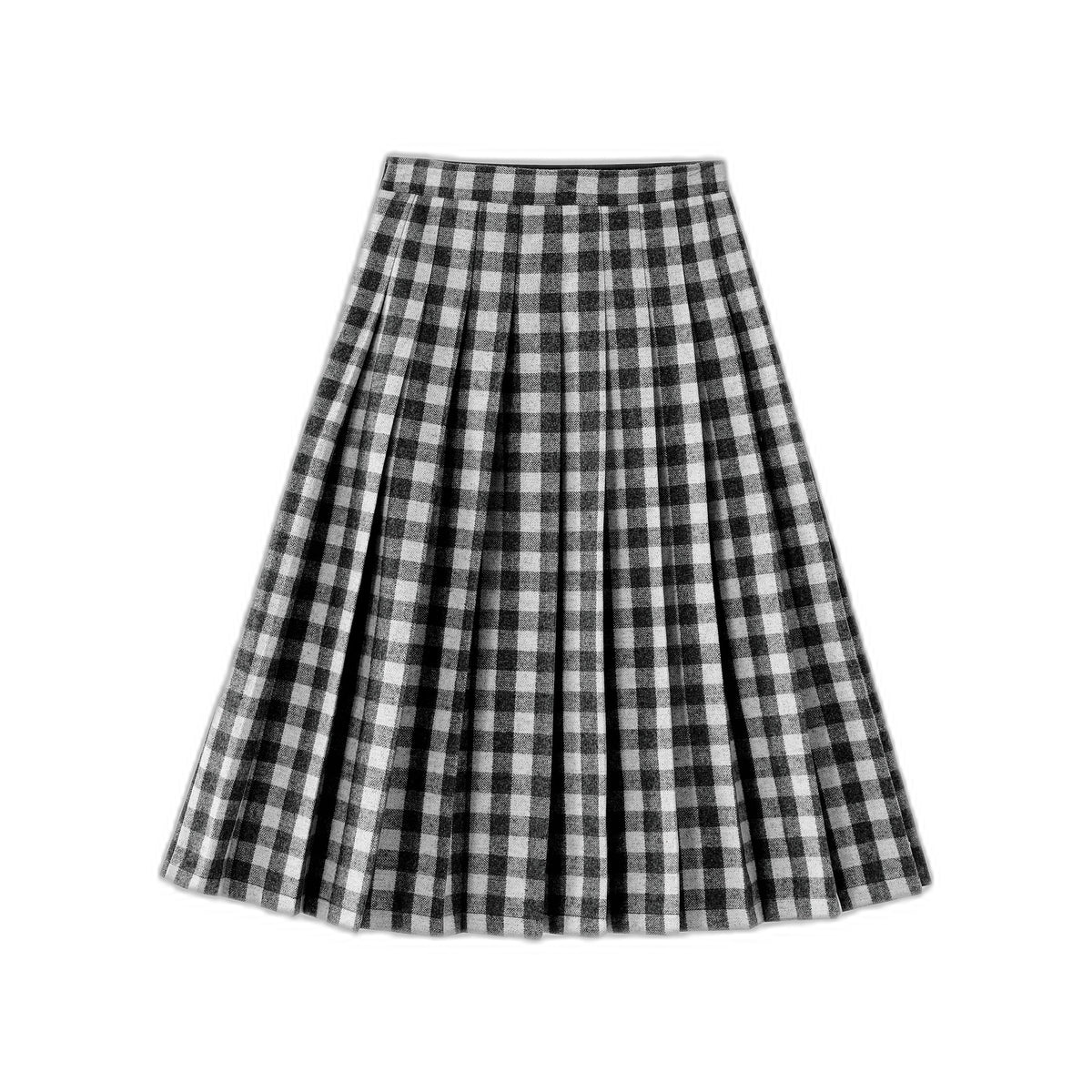 Checkered Pleated Skirt