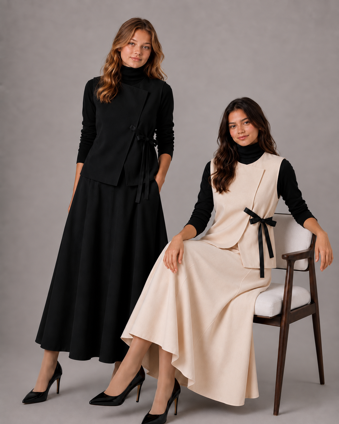 High Waisted Midi Skirt