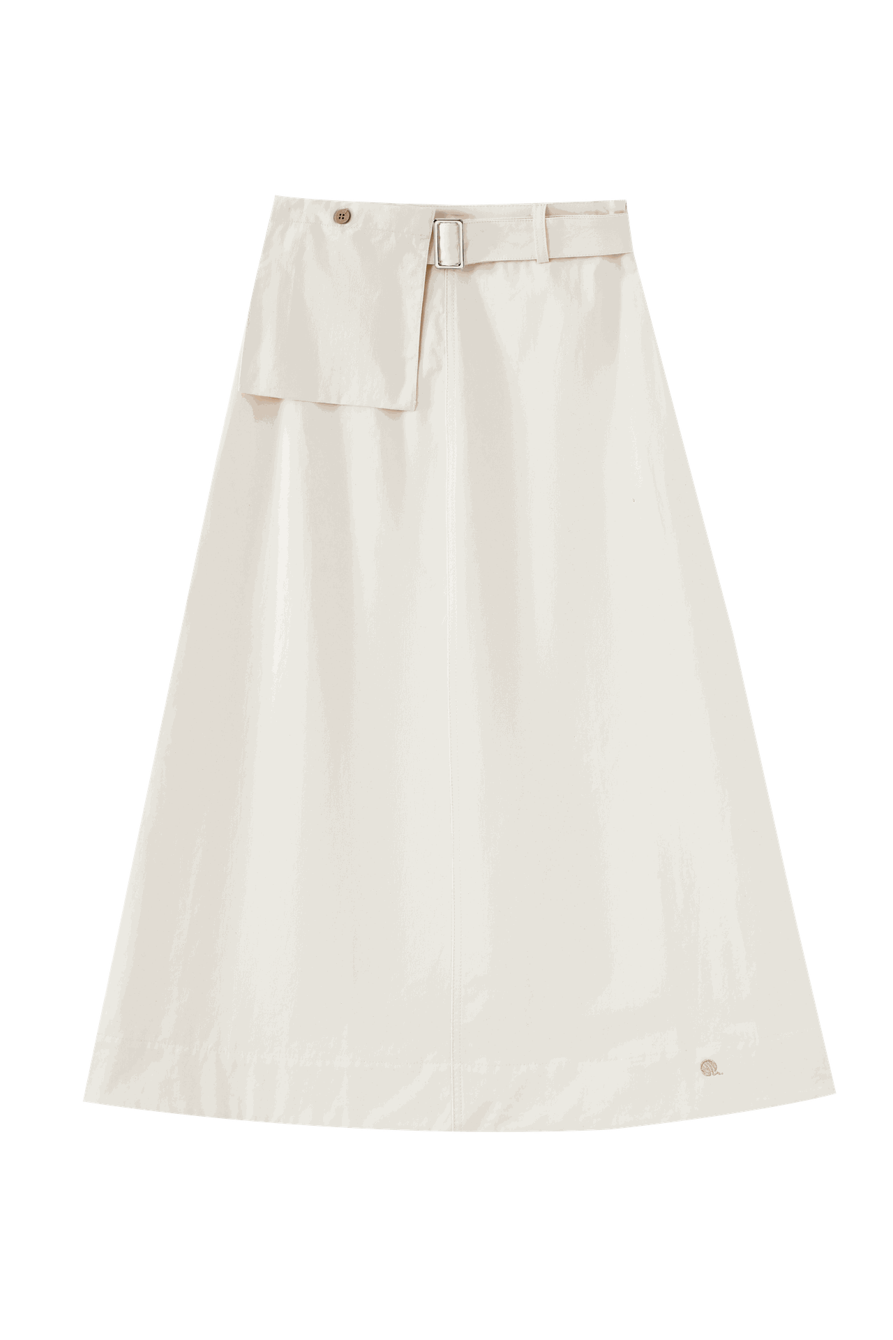 Midi Skirt With Buckle Belt