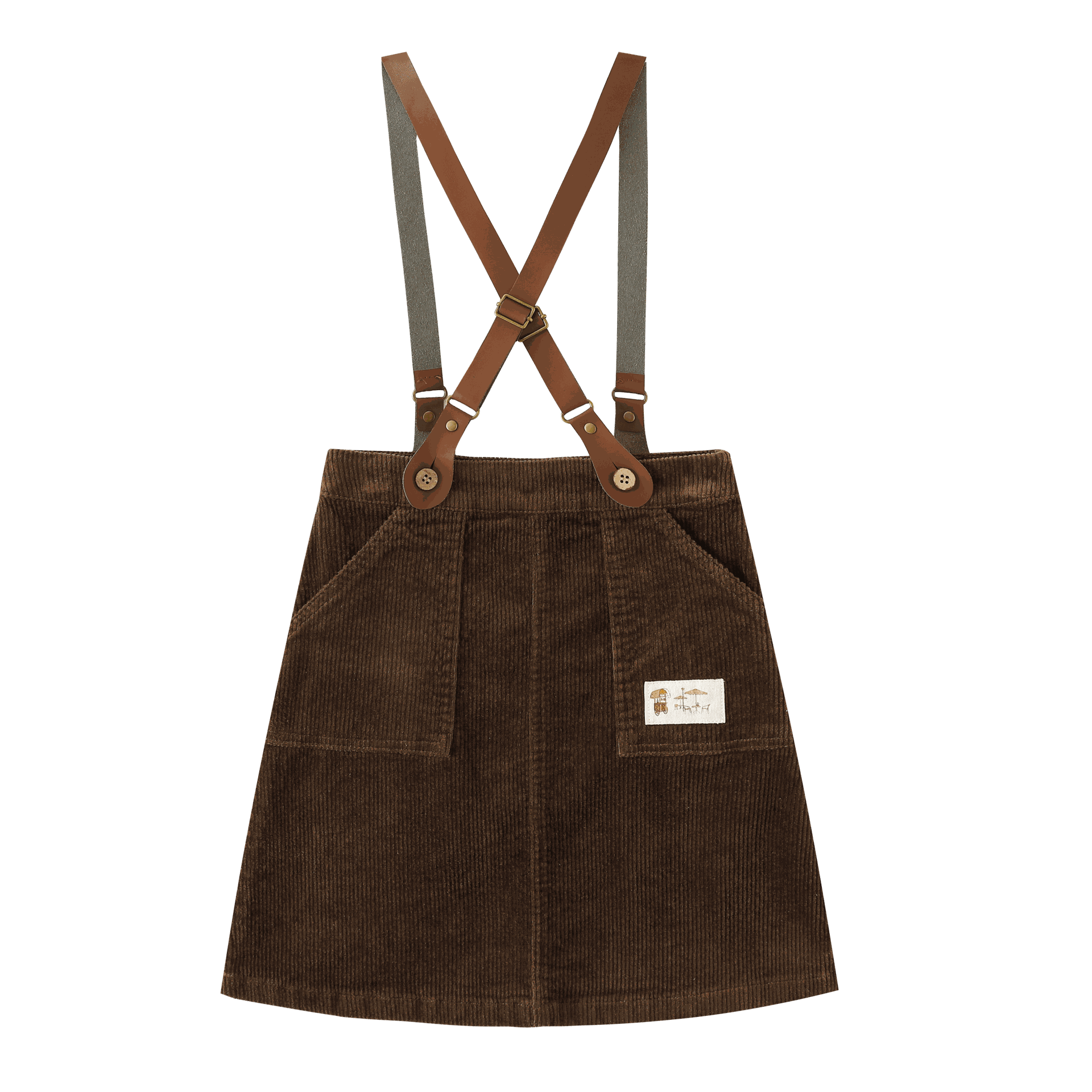 Corduroy Suspender Skirt