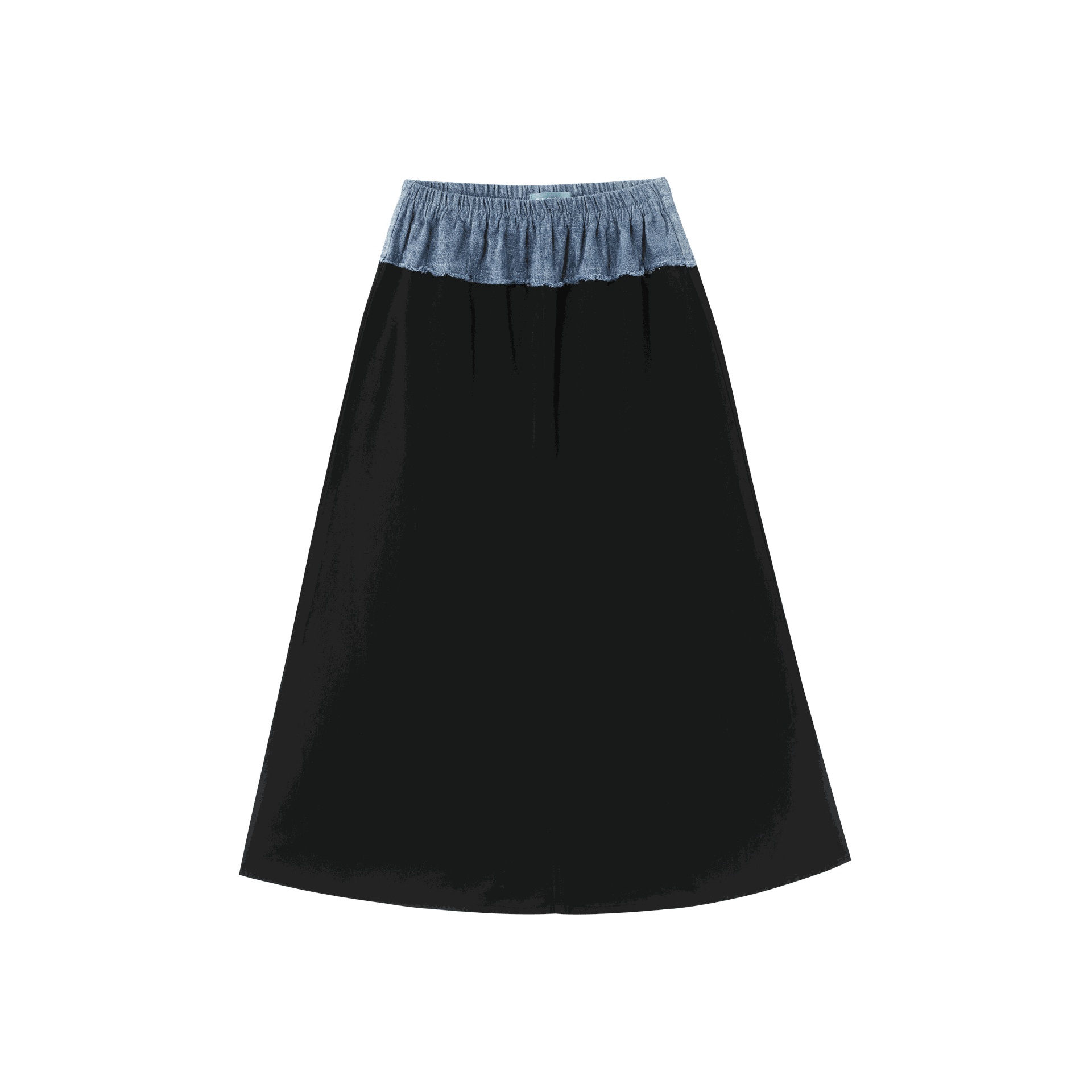 Midi Skirt With Contrasting Smocked Waist