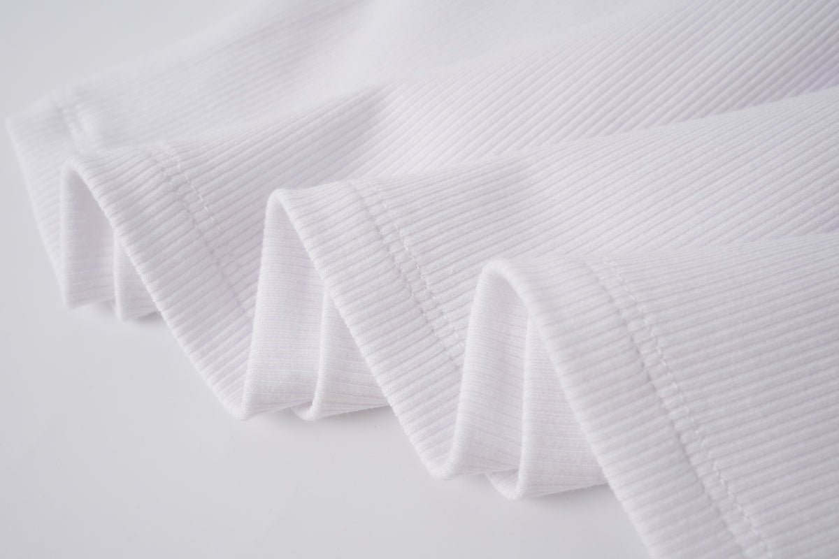 Ribbed 3/4 Sleeve T-Shirt