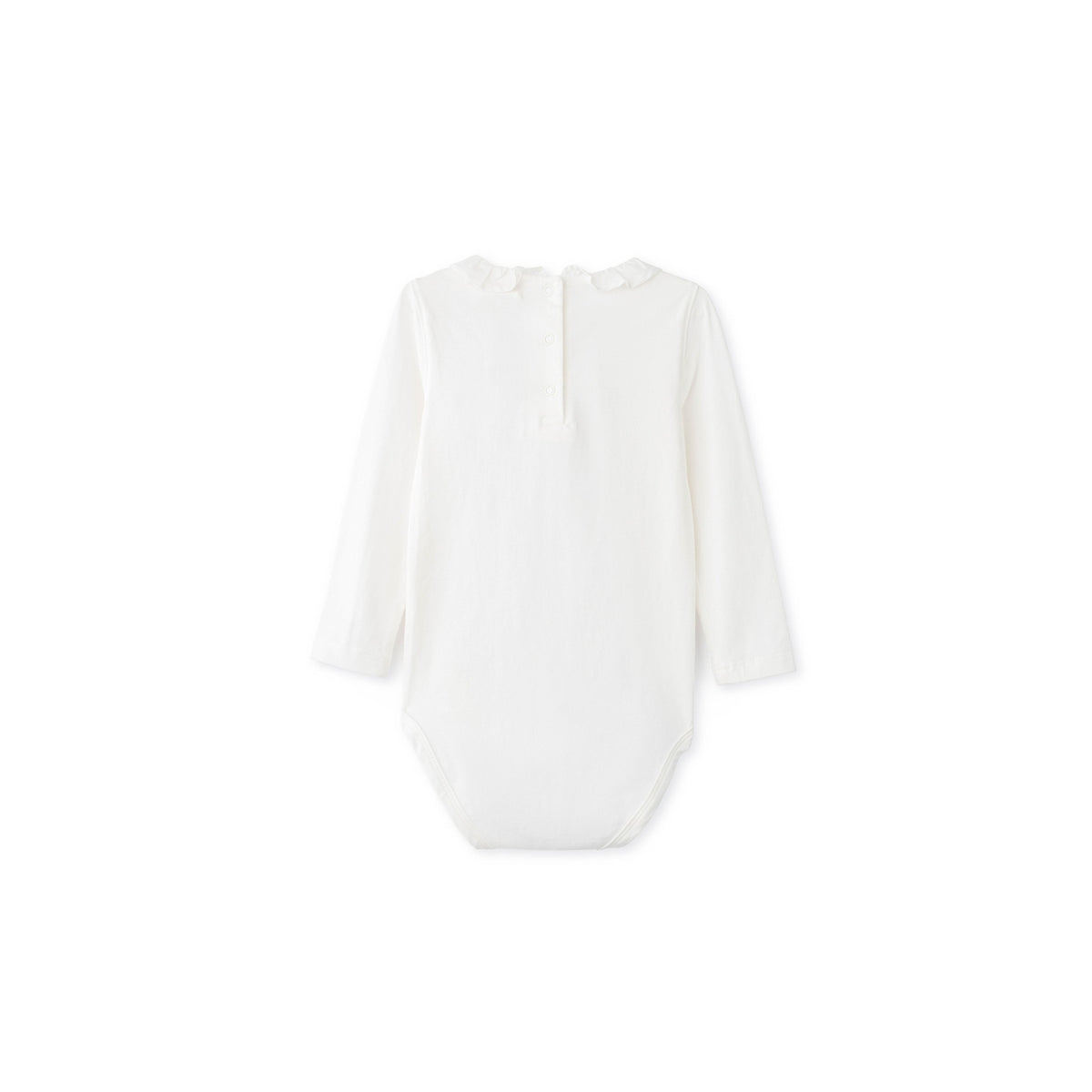 Long Sleeve Onesie With Ruffle Neck