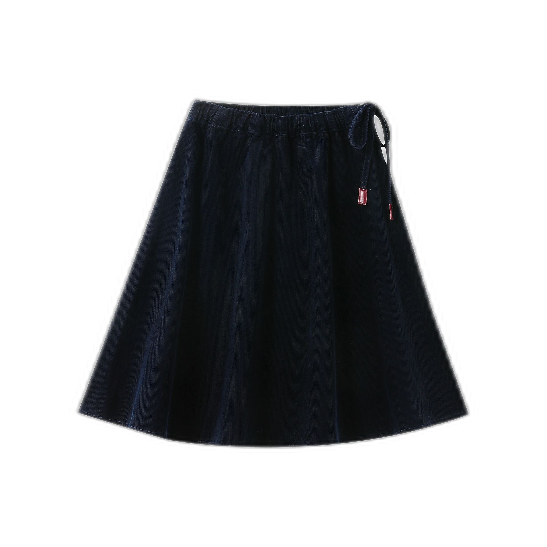Corduroy Circle Skirt With Tie