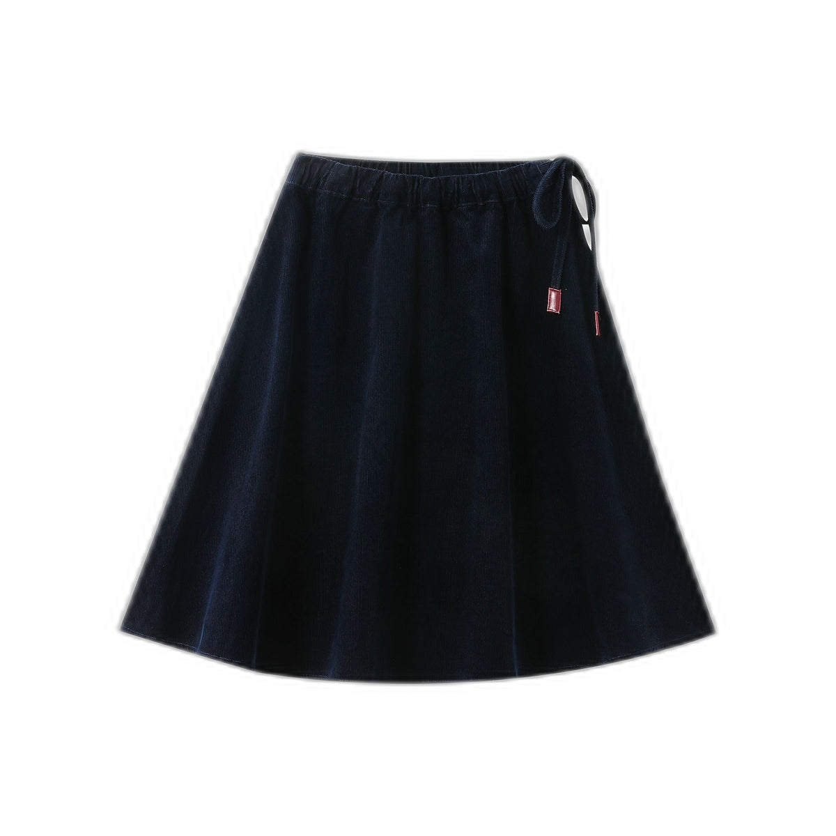 Corduroy Circle Skirt With Tie