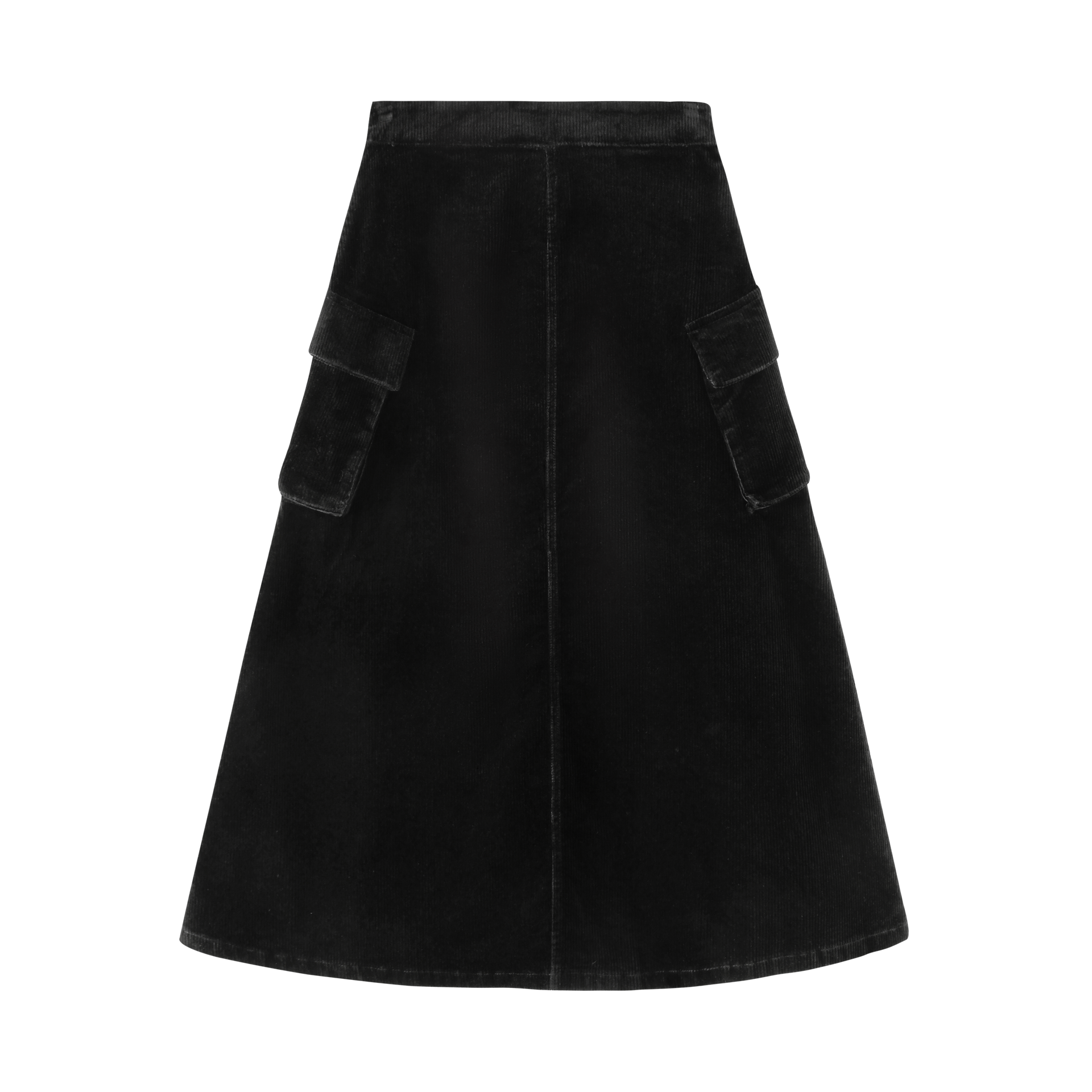 Corduroy Skirt With Side Pockets
