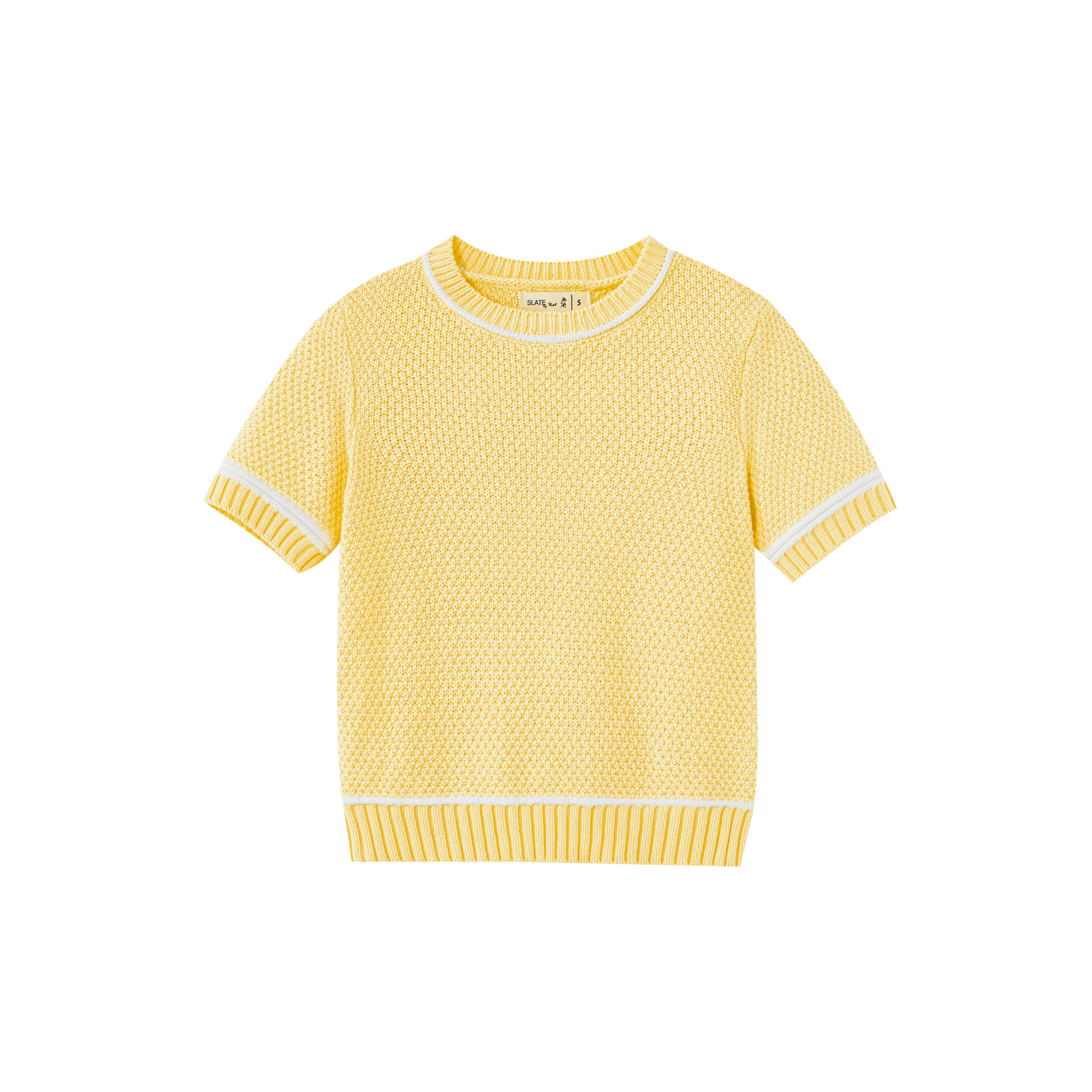 Short Sleeve Sweater With Trim