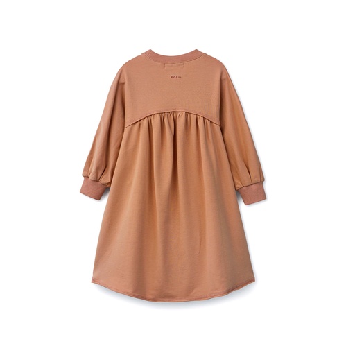 CURVED EMPIRE SWEAT DRESS WITH FULL SLEEVE