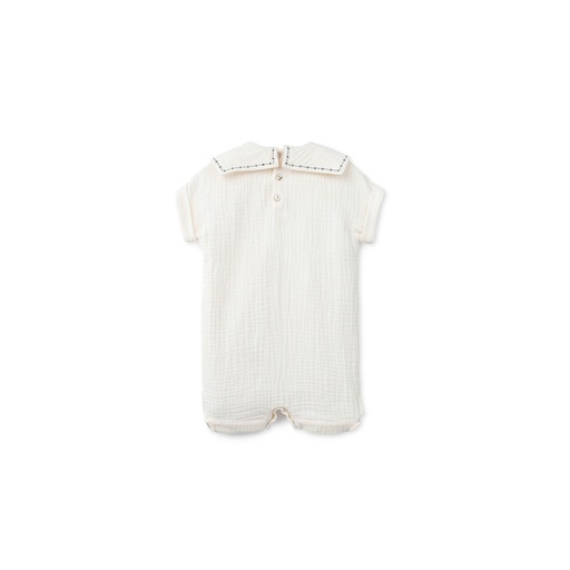 SHORT JUMPSUIT WITH EMBROIDERED COLLAR