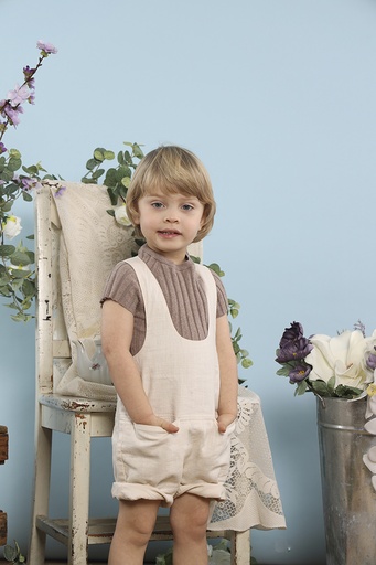 SCOOPNECK SHORTALL WITH CONTRAST STITCHING