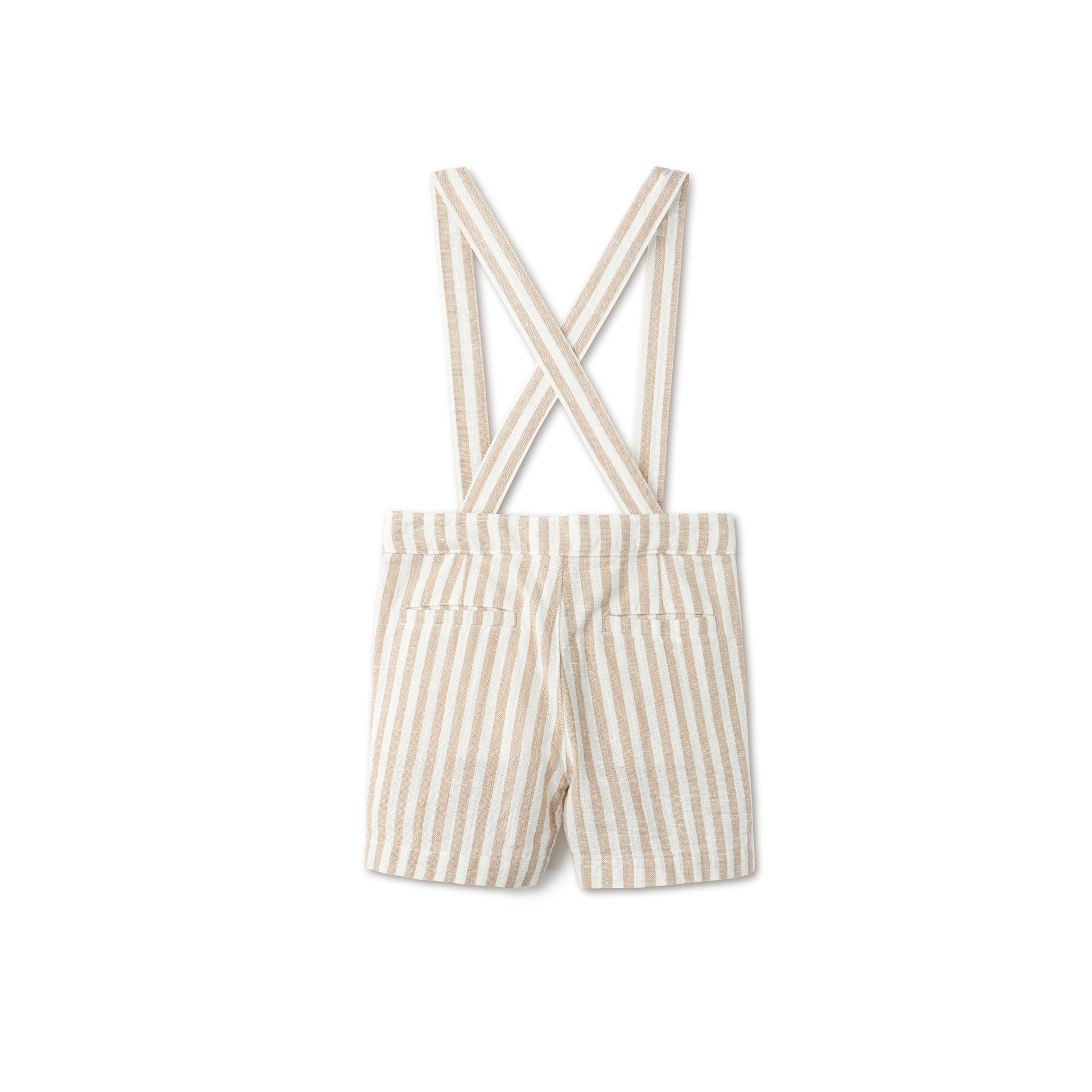 Linen Stripe Suspender Short