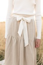 Tiered Textured Linen Skirt