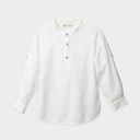 Roll Tab Linen Shirt With Collar