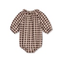 Vichy Plaid Ruffle Neck Onesie