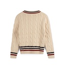 Cable Stitch Striped Sweater