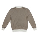 COLOR COMBO LONG SLEEVE POLO SWEATER