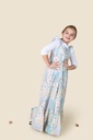 FLUTTER SLEEVE PATCHWORK MAXI WITH FLOUNCE