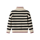 STRIPED MOCK NECK SWEATER