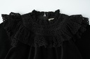 VELVET DRESS WITH LACE COLLAR