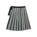 CHECKERED PLEATED SKIRT WITH TIE