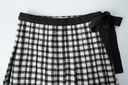 CHECKERED PLEATED SKIRT WITH TIE