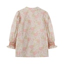 SMOCKED ROUND YOKE FLORAL BLOUSE