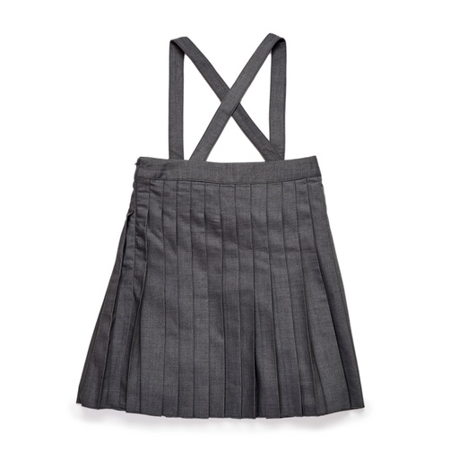 Pleated Suspender Skirt Black