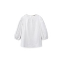 Gathered Neck Linen Blouse