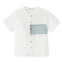 COLORBLOCK LINEN SHORT SLEEVE SHIRT