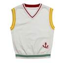 SWEATER VEST WITH COLORED TRIMS