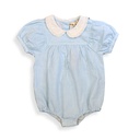 ROMPER WITH GATHERED YOKE AND RUFFLE PETERPAN COLLAR