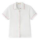 SHORT SLEEVE SHIRT WITH EMBROIDERY TRIMS